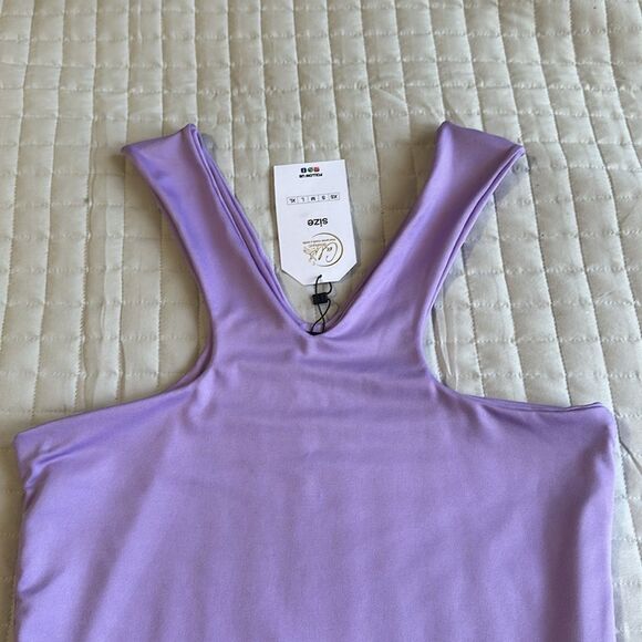 NEW - Women's Purple Crop-top One Size - Picture 5 of 10